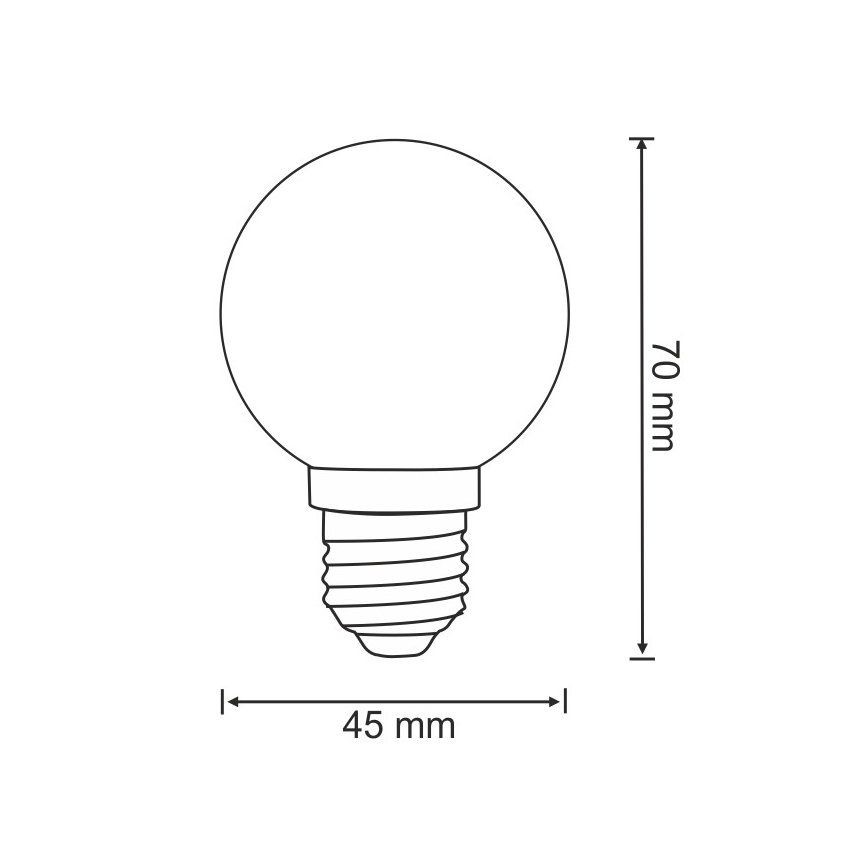 НАБІР 2x LED Лампочка PARTY E27/0,5W/36V зелений