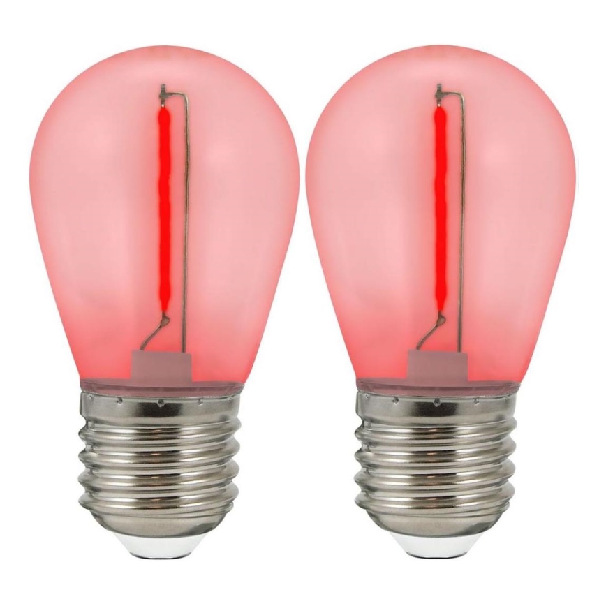 НАБІР 2x LED Лампочка PARTY E27/0,3W/36V червона