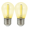 НАБІР 2x LED Лампочка PARTY E27/0,3W/36V жовта