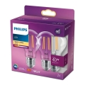 НАБІР 2x LED Лампочка VINTAGE Philips A60 E27/4,3W/230V 2700K