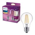 НАБІР 2x LED Лампочка VINTAGE Philips E27/7W/230V 2700K