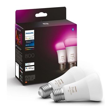 НАБІР 2x LED Лампочка з регулюванням яскравості Philips Hue White And Color Ambiance A60 E27/6,5W/230V 2000-6500K