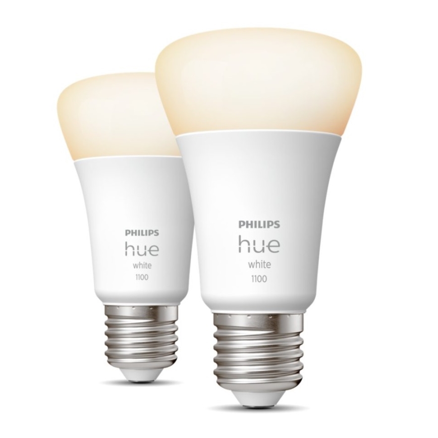 НАБІР 2x LED Лампочка з регулюванням яскравості Philips Hue WHITE E27/9,5W/230V 2700K
