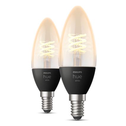 НАБІР 2x LED Лампочка з регулюванням яскравості Philips Hue WHITE FILAMENT E14/4,5W/230V 2100K