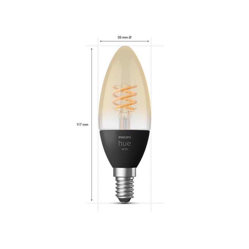 НАБІР 2x LED Лампочка з регулюванням яскравості Philips Hue WHITE FILAMENT E14/4,5W/230V 2100K