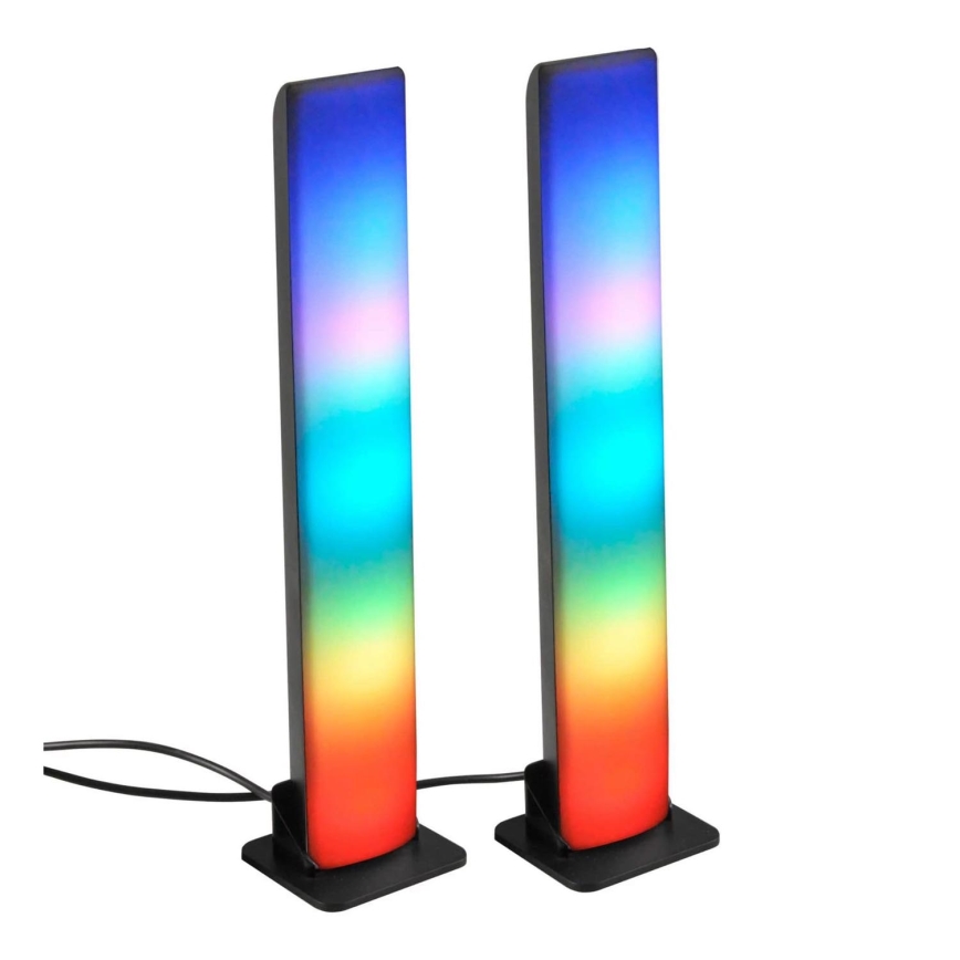 НАБІР 2x LED RGB Настільна лампа з регулюванням яскравості GAMER LED/5W/5V + пульт дистанційного керування