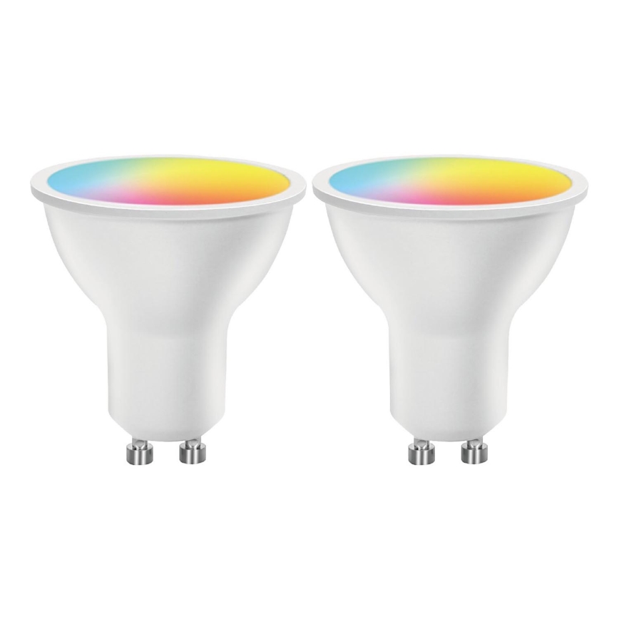 НАБІР 2x LED RGBW Лампочка з регулюванням яскравості MESH Smart GU10/6,5W/230V 2700-6500K + пульт дистанційного керування - Aigostar