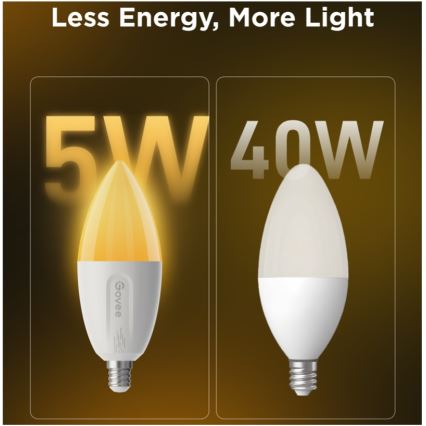 НАБІР 2x LED RGBWW Лампочка з регулюванням яскравості E14/5W/230V 2700-6500K Wi-Fi - Govee