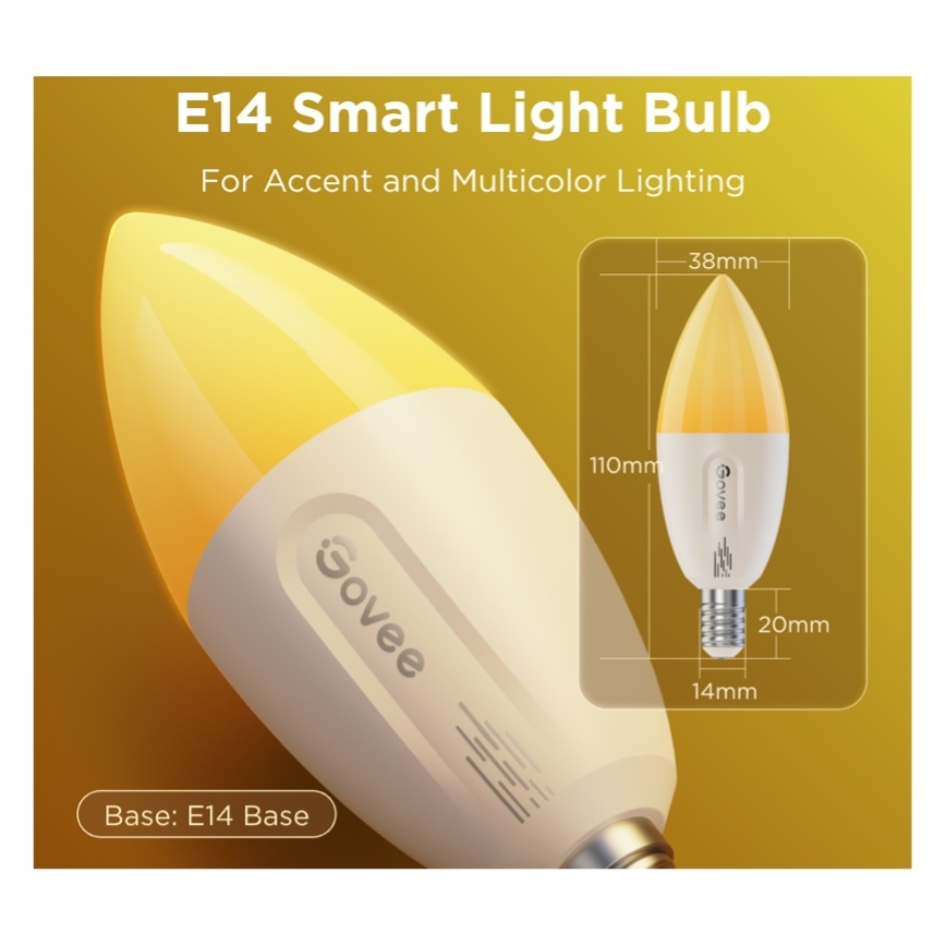 НАБІР 2x LED RGBWW Лампочка з регулюванням яскравості E14/5W/230V 2700-6500K Wi-Fi - Govee