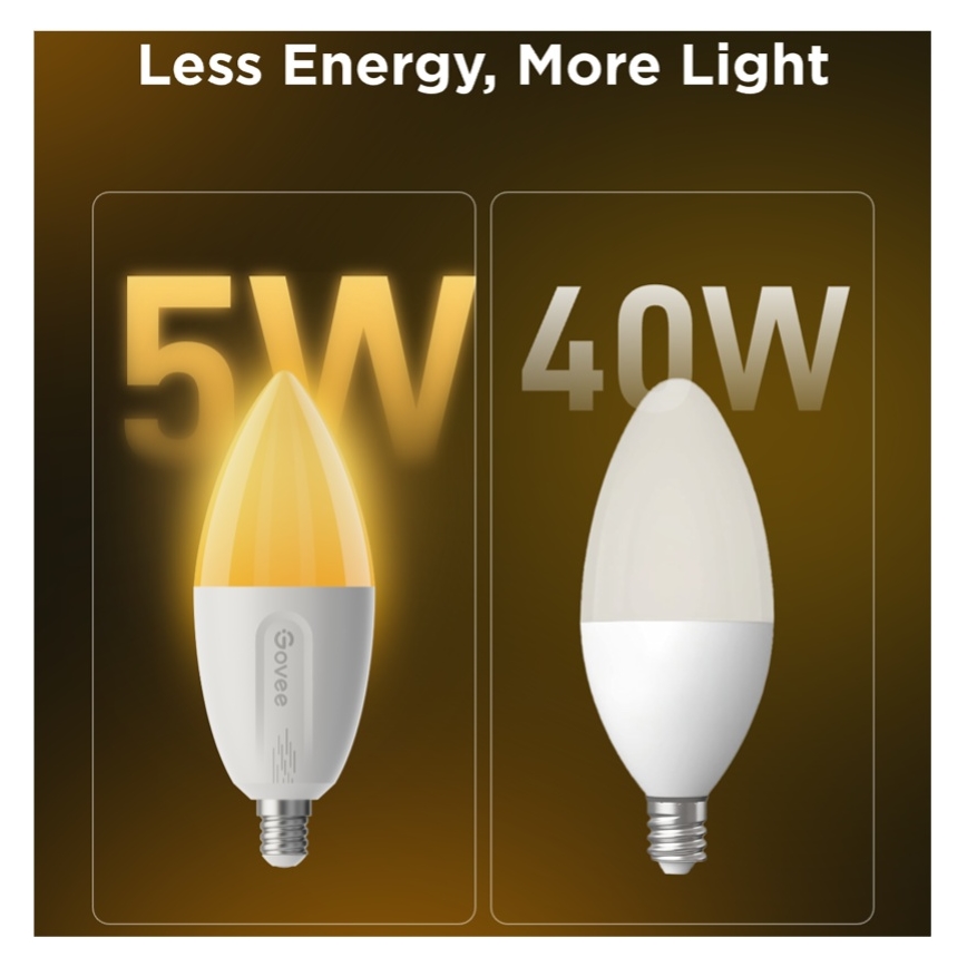 НАБІР 2x LED RGBWW Лампочка з регулюванням яскравості E14/5W/230V 2700-6500K Wi-Fi - Govee