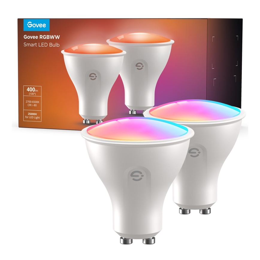 НАБІР 2x LED RGBWW Лампочка з регулюванням яскравості GU10/4,8W/230V 2700-6500K Wi-Fi - Govee