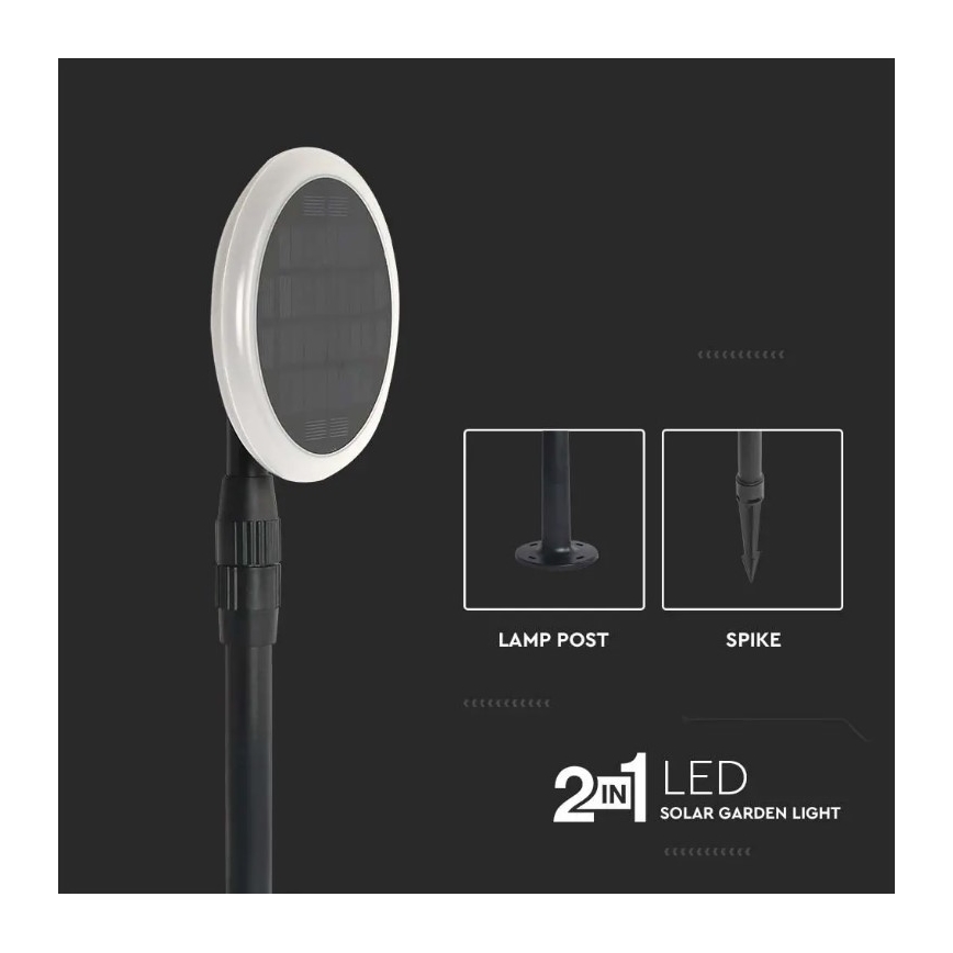 НАБІР 2 шт. регульованих сонячних LED-ламп GARDEN LED/3W/5V 42-80 см 4000K IP65 1000 мАг