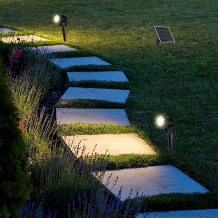 НАБІР 2 шт. зовнішня сонячна LED-лампа 2xLED/1,2W/3,7V IP65 3000K 4000 mAh