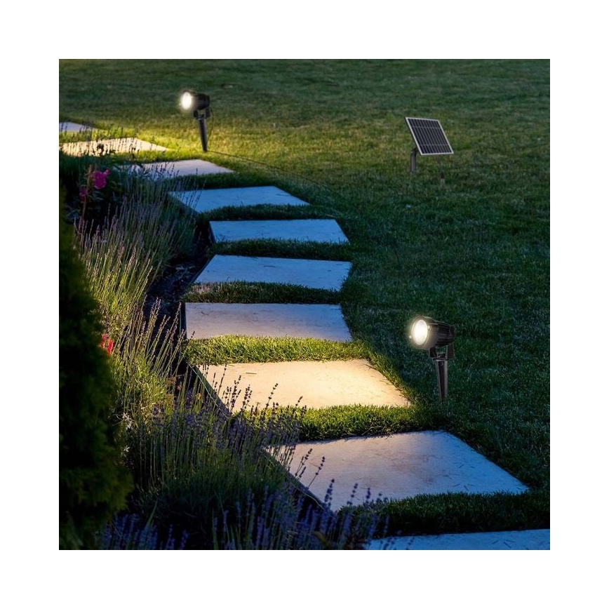 НАБІР 2 шт. зовнішня сонячна LED-лампа 2xLED/1,2W/3,7V IP65 3000K 4000 mAh