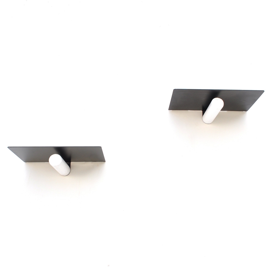 НАБІР 2x Настінна полиця 15x21 см чорний/білий