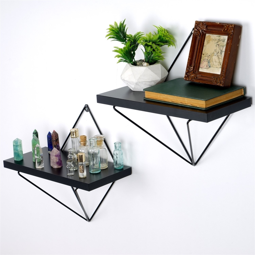 НАБІР 2x Настінна полиця чорний