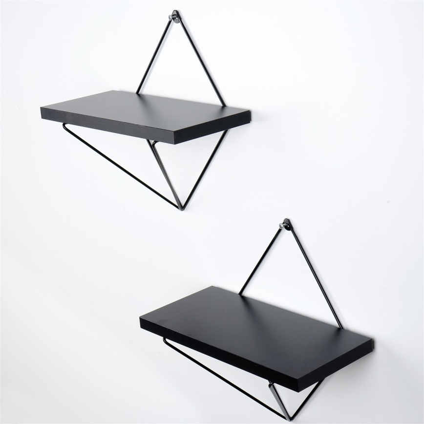 НАБІР 2x Настінна полиця чорний