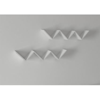 НАБІР 2x Настінна полиця ZIG ZAG 25x129 см білий