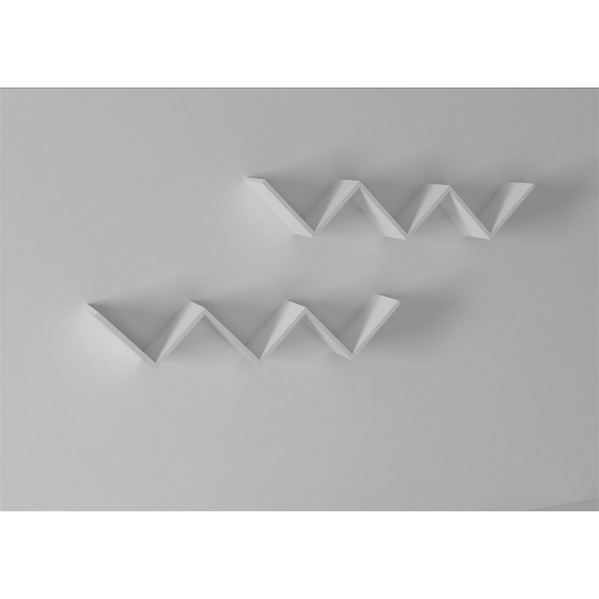 НАБІР 2x Настінна полиця ZIG ZAG 25x129 см білий