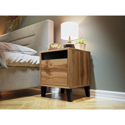 НАБІР 2x Приліжкова тумбочка NORD 45x40 см дуб вотан/антрацит