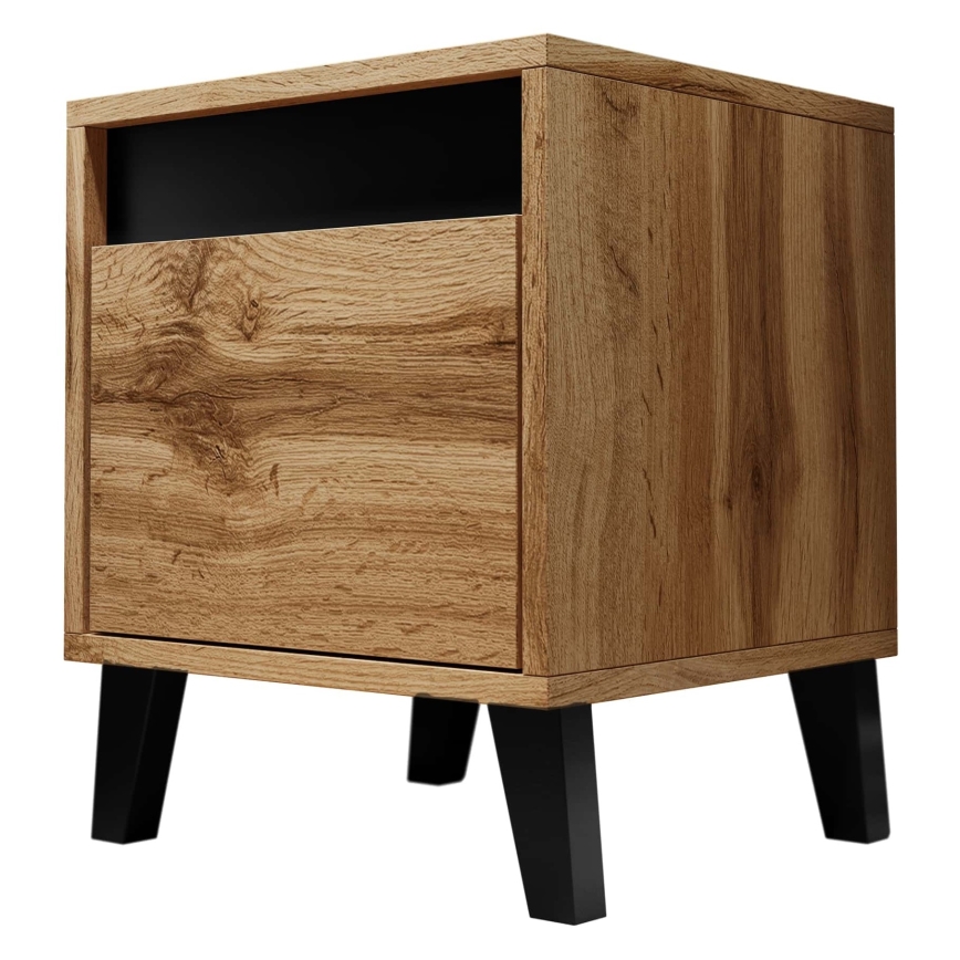 НАБІР 2x Приліжкова тумбочка NORD 45x40 см дуб вотан/антрацит