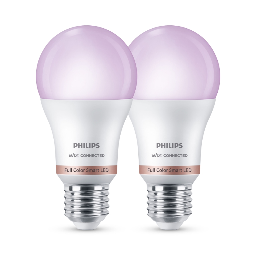 НАБІР 2x LED RGB затемнюваних ламп Philips SMART A60 E27/8,5W/230V 2200-6500K