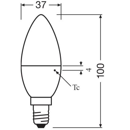 НАБІР 2x Світлодіодна лампочка B38 E14/4,9W/230V 3000K - Osram