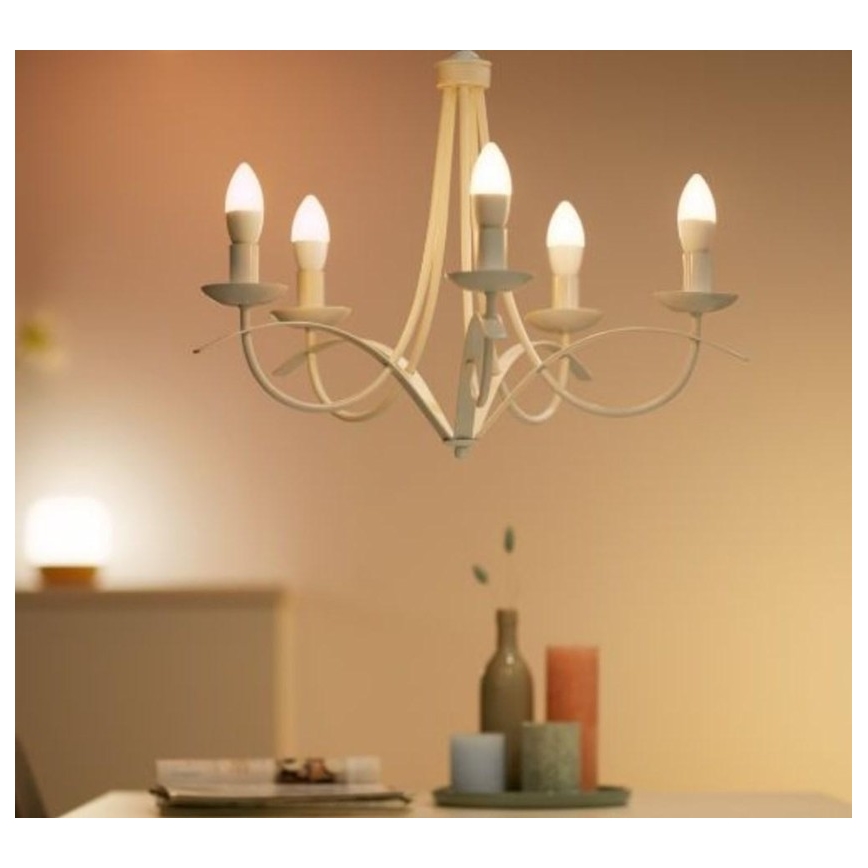 НАБІР 2x Світлодіодна лампочка з регулюванням яскравості C37 E14/4,9W/230V 2700-6500K CRI 90 Wi-Fi - WiZ