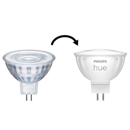 НАБІР 2x Світлодіодна лампочка з регулюванням яскравості Philips Hue White Ambiance GU5,3/MR16/5,1W/12V 2200-6500K