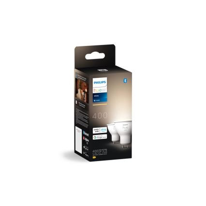 НАБІР 2x Світлодіодна лампочка з регулюванням яскравості Philips Hue WHITE GU10/4,2W/230V 2700K