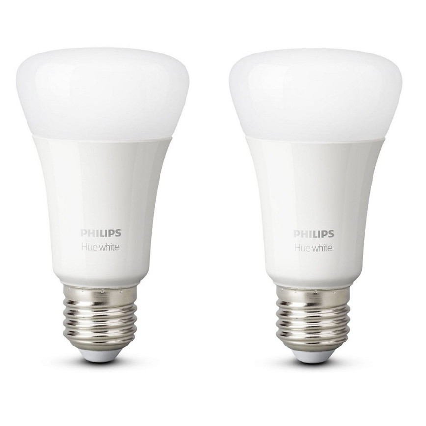 НАБІР 2x Світлодіодна лампочка з регульованою яскравістю Philips Hue WHITE E27/9W/230V 2700K