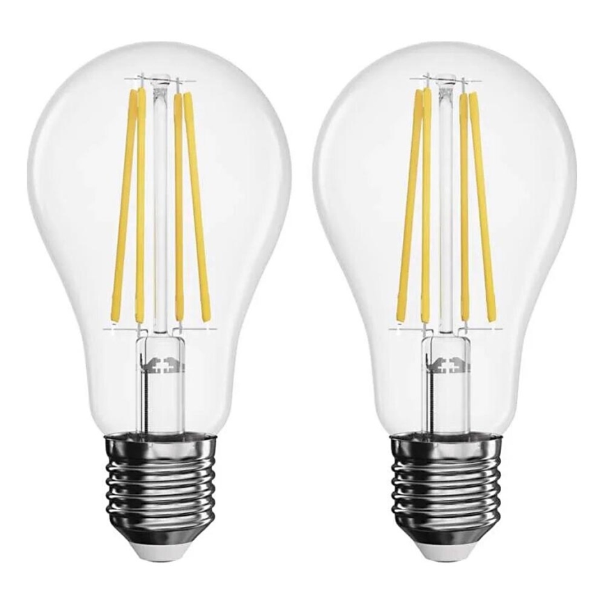 НАБІР 2x Світлодіодна лампочка FILAMENT A60 E27/5,9W/230V 2700K
