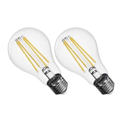 НАБІР 2x Світлодіодна лампочка FILAMENT A60 E27/5,9W/230V 2700K