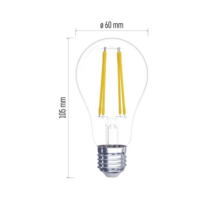 НАБІР 2x Світлодіодна лампочка FILAMENT A60 E27/5,9W/230V 2700K
