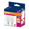 НАБІР 2x Світлодіодна лампочка P45 E14/4,9W/230V 3000K - Osram
