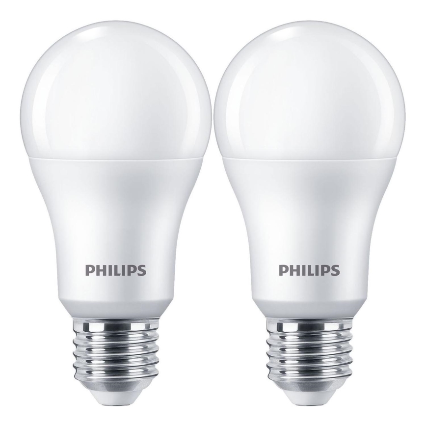 НАБІР 2x Світлодіодна лампочка Philips A67 E27/13W/230V 4000K