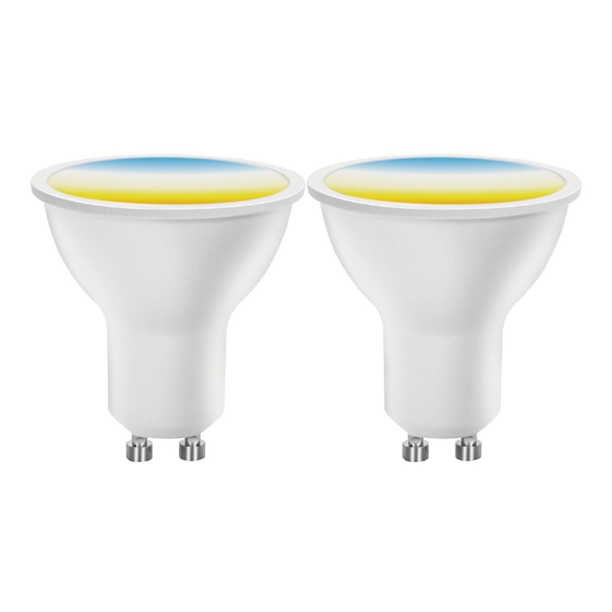 НАБІР 2x Світлодіодна лампочка з регулюванням яскравості MESH Smart GU10/6,5W/230V 2700-6500K + пульт дистанційного керування - Aigostar