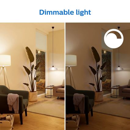 НАБІР 2x Світлодіодна лампочка з регулюванням яскравості Philips A60 E27/8W/230V Wi-Fi