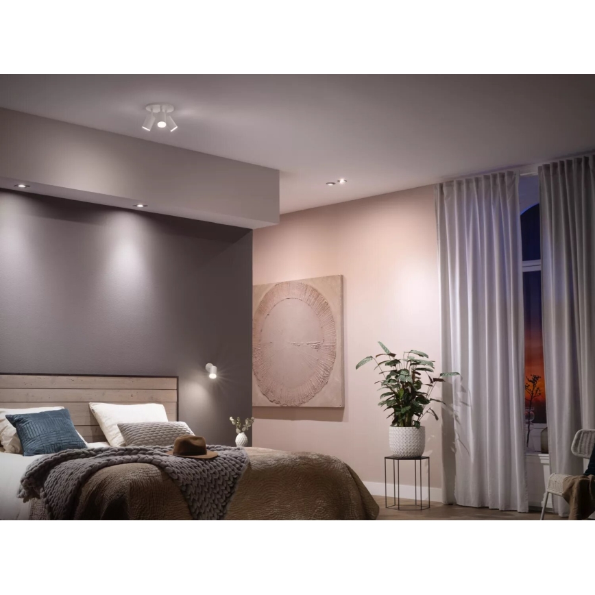 НАБІР 2x Світлодіодна лампочка з регулюванням яскравості Philips Hue WHITE AMBIANCE GU10/4,2W/230V 2200-6500K