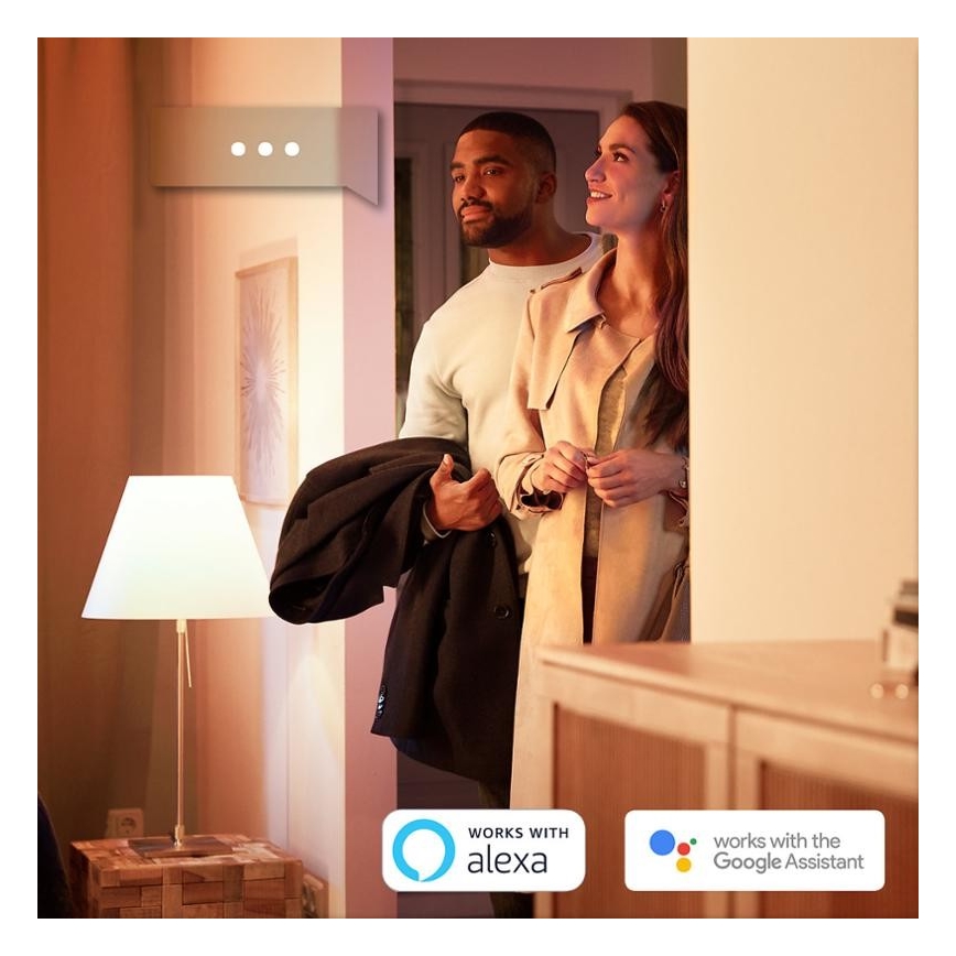 НАБІР 2x Світлодіодна лампочка з регульованою яскравістю Philips Hue WHITE E27/9W/230V 2700K