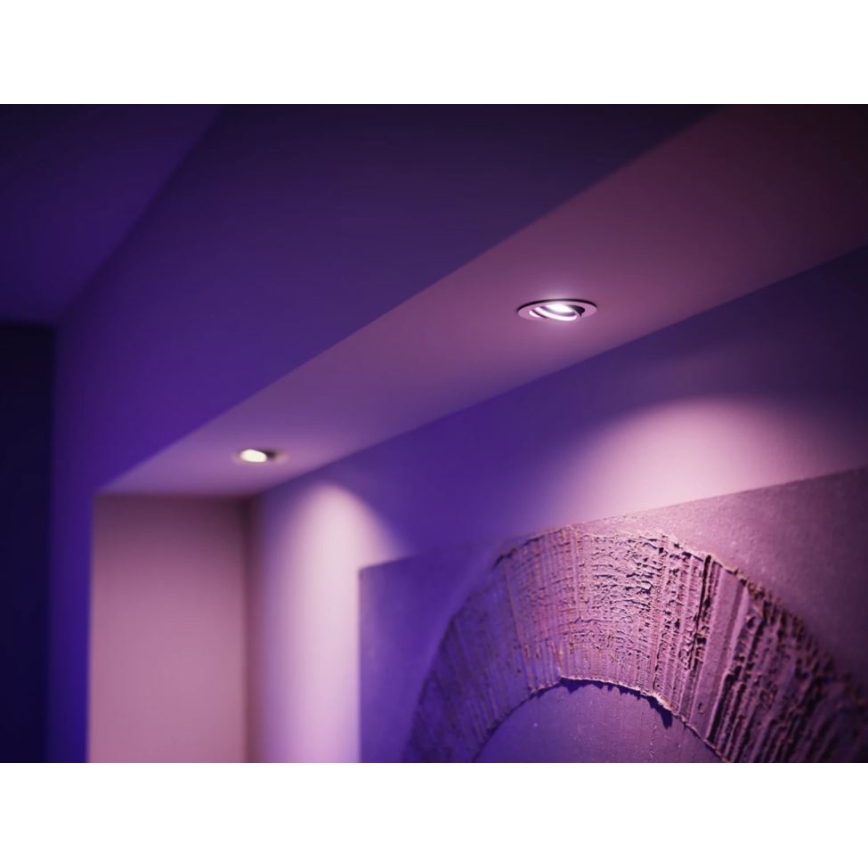 НАБІР 2x Світлодіодна RGBW лампочка з регулюванням яскравості Philips Hue White And Color Ambiance GU5,3/MR16/6,3W/12V 2000-6500K