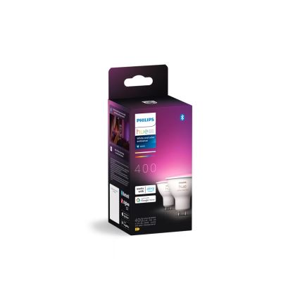 НАБІР 2x Світлодіодна RGBW лампочка з регулюванням яскравості Philips Hue White And Color Ambiance GU10/4,2W/230V 2000-6500K