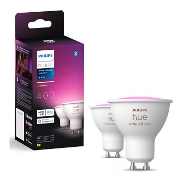 НАБІР 2x Світлодіодна RGBW лампочка з регулюванням яскравості Philips Hue White And Color Ambiance GU10/4,2W/230V 2000-6500K