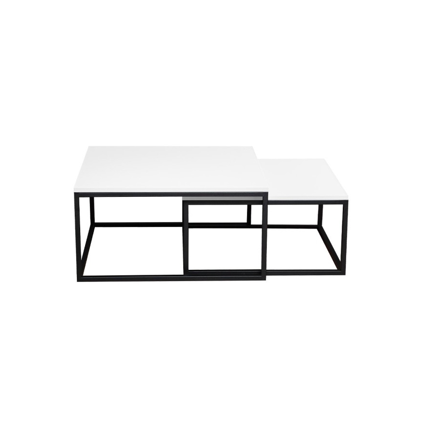 НАБІР 2x Журнальний столик DUAL білий/чорний