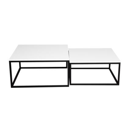 НАБІР 2x Журнальний столик DUAL білий/чорний