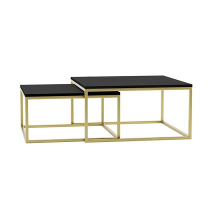 НАБІР 2x Журнальний столик DUAL чорний/золотий