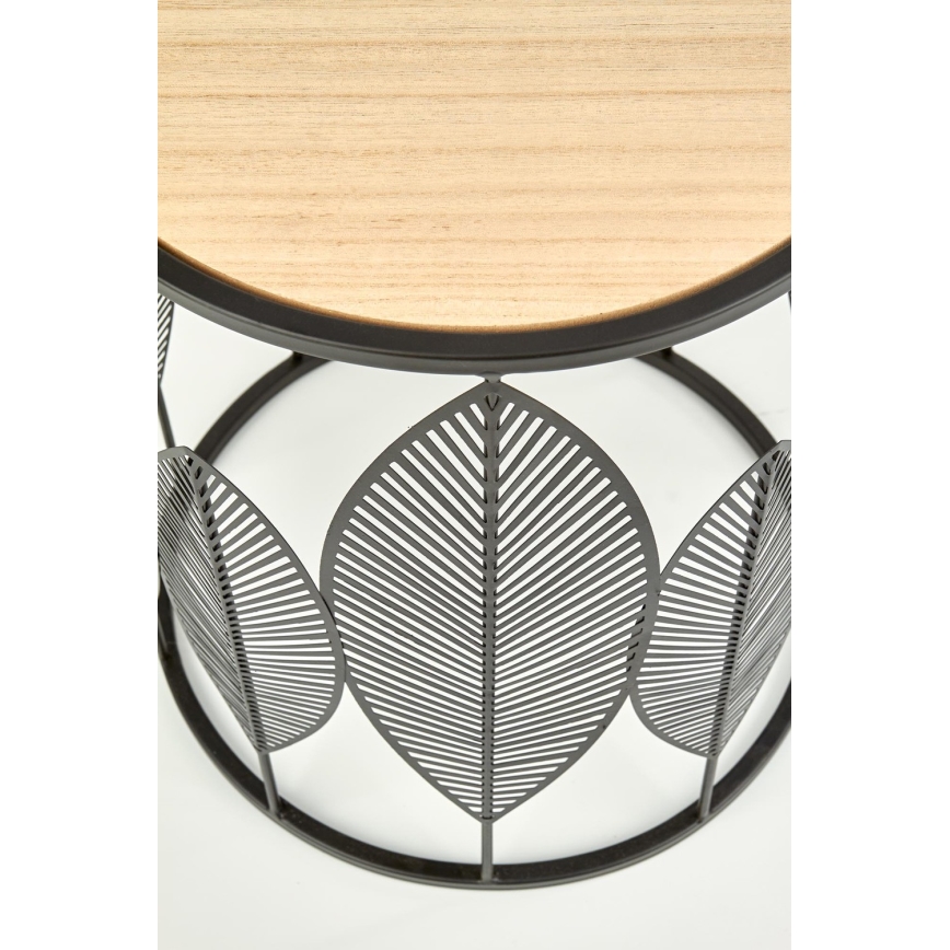 НАБІР 2x Журнальний столик FOLLA діаметр 33/40 см чорний