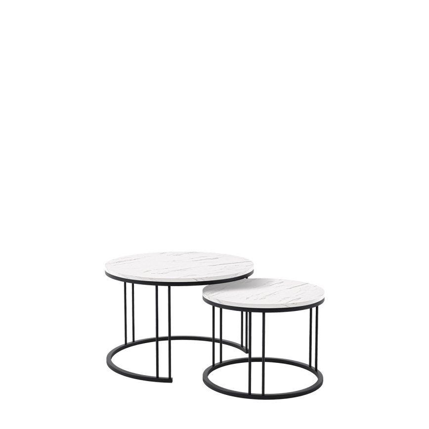 НАБІР 2x Журнальний столик RAGNAR чорний/білий