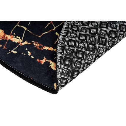 НАБІР 2 шт. Килимок для ванної GOLDES 60/100 см чорний/золотий