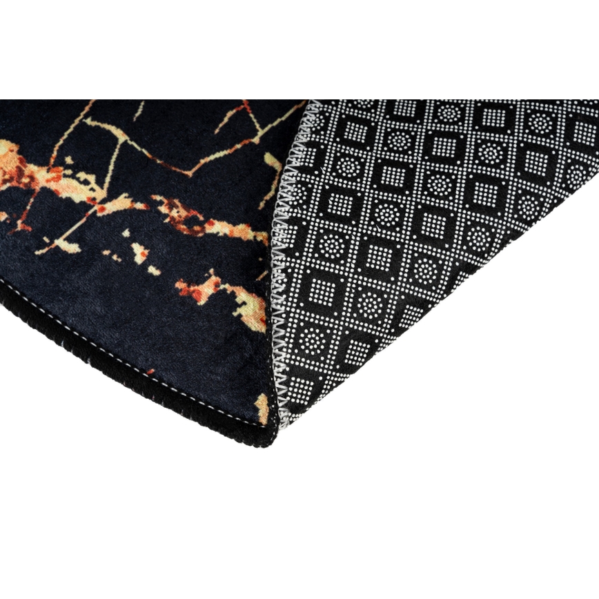 НАБІР 2 шт. Килимок для ванної GOLDES 60/100 см чорний/золотий